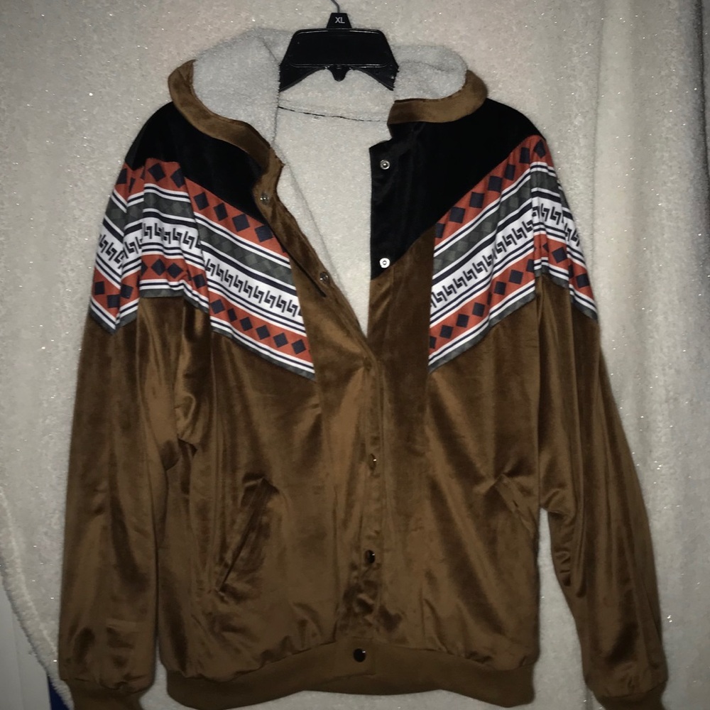 COPY - aztec print collared jacket